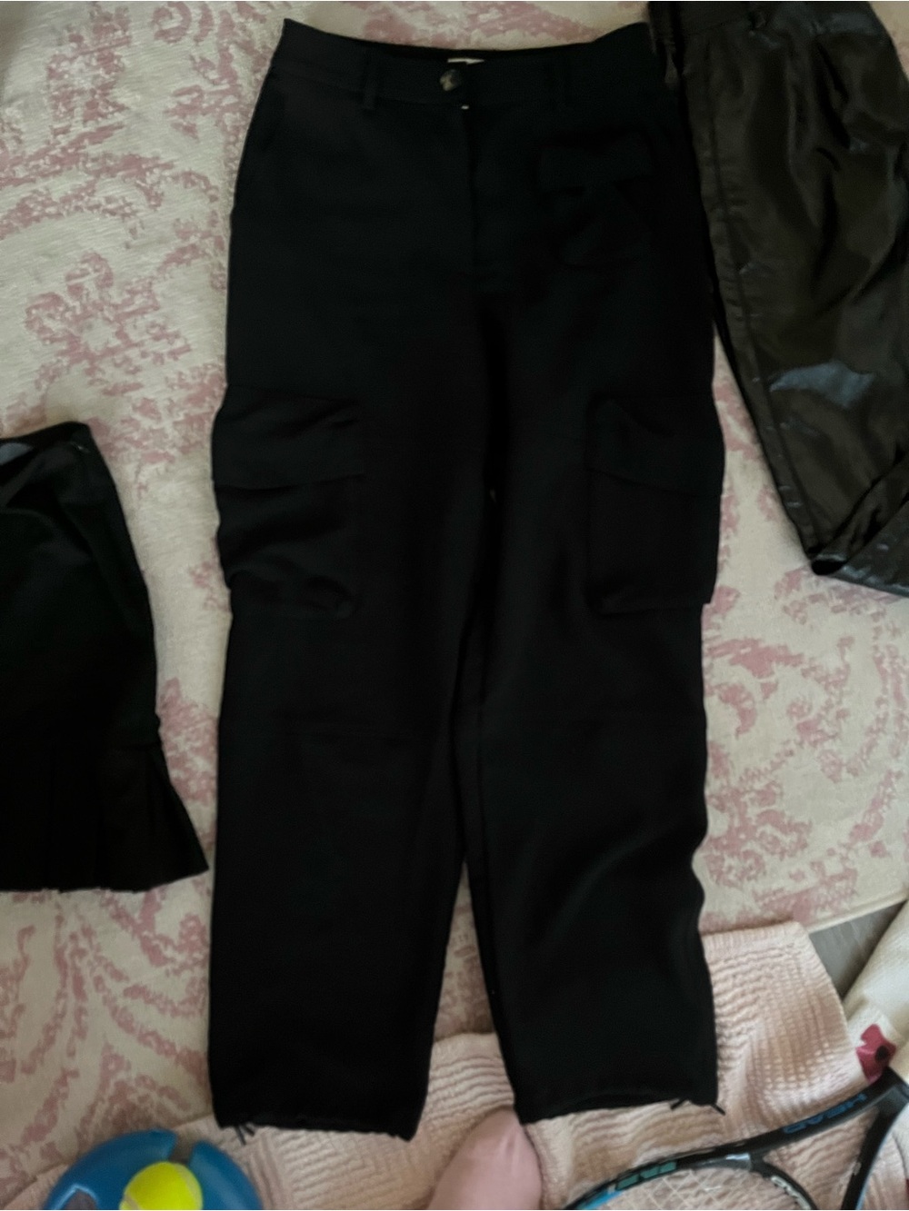 Wilfred Black Cargo Pants with Side Pockets